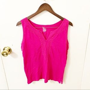 5/$25 Gap pink sleeveless embroidered top Medium
